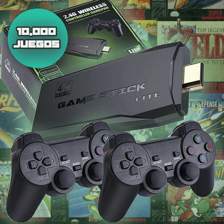 Consola Retro Con 2 Mandos (+10.000 Juegos Incluidos)