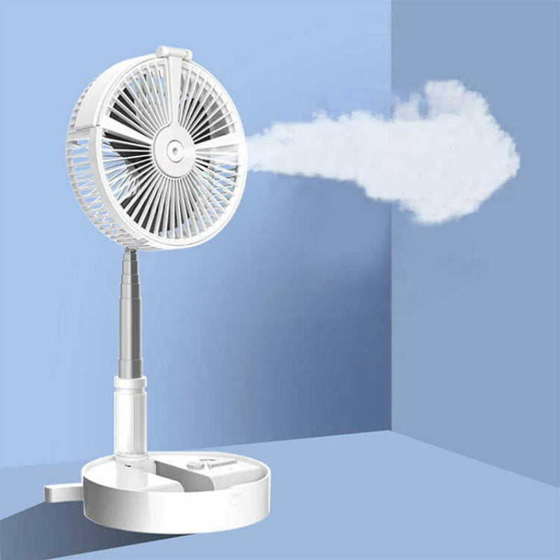 Ventilador Plegable Recargable USB con Humidificador Lámpara y Altura Ajustable